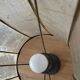 Vintage table lamp, front light, rice paper, pewter base, signed