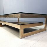 Vintage two tier belgochrom 23kt coffee table, 1970s