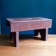 Small farmhouse stool in patinated painted wood