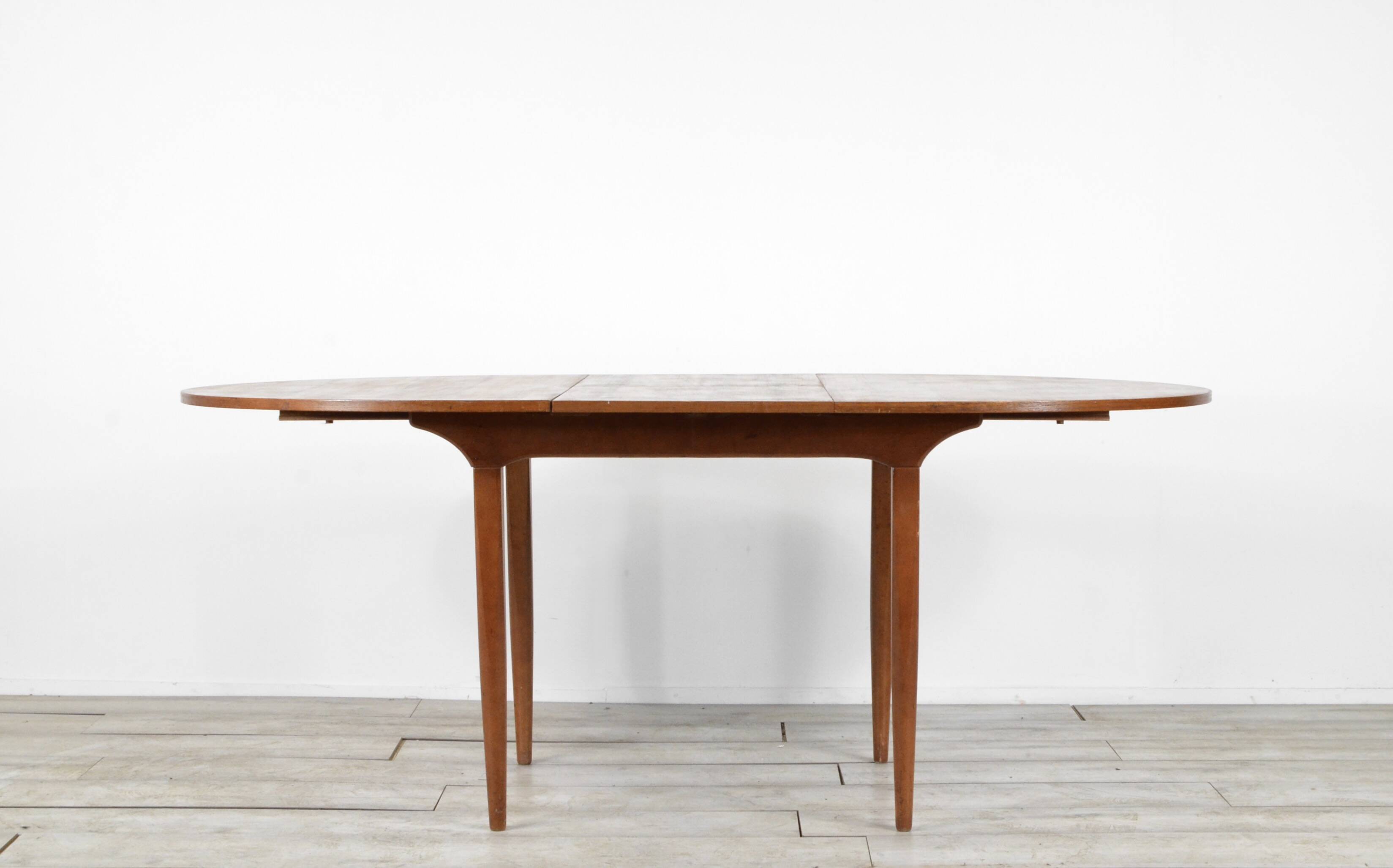 Midcentury oblong teak extending table