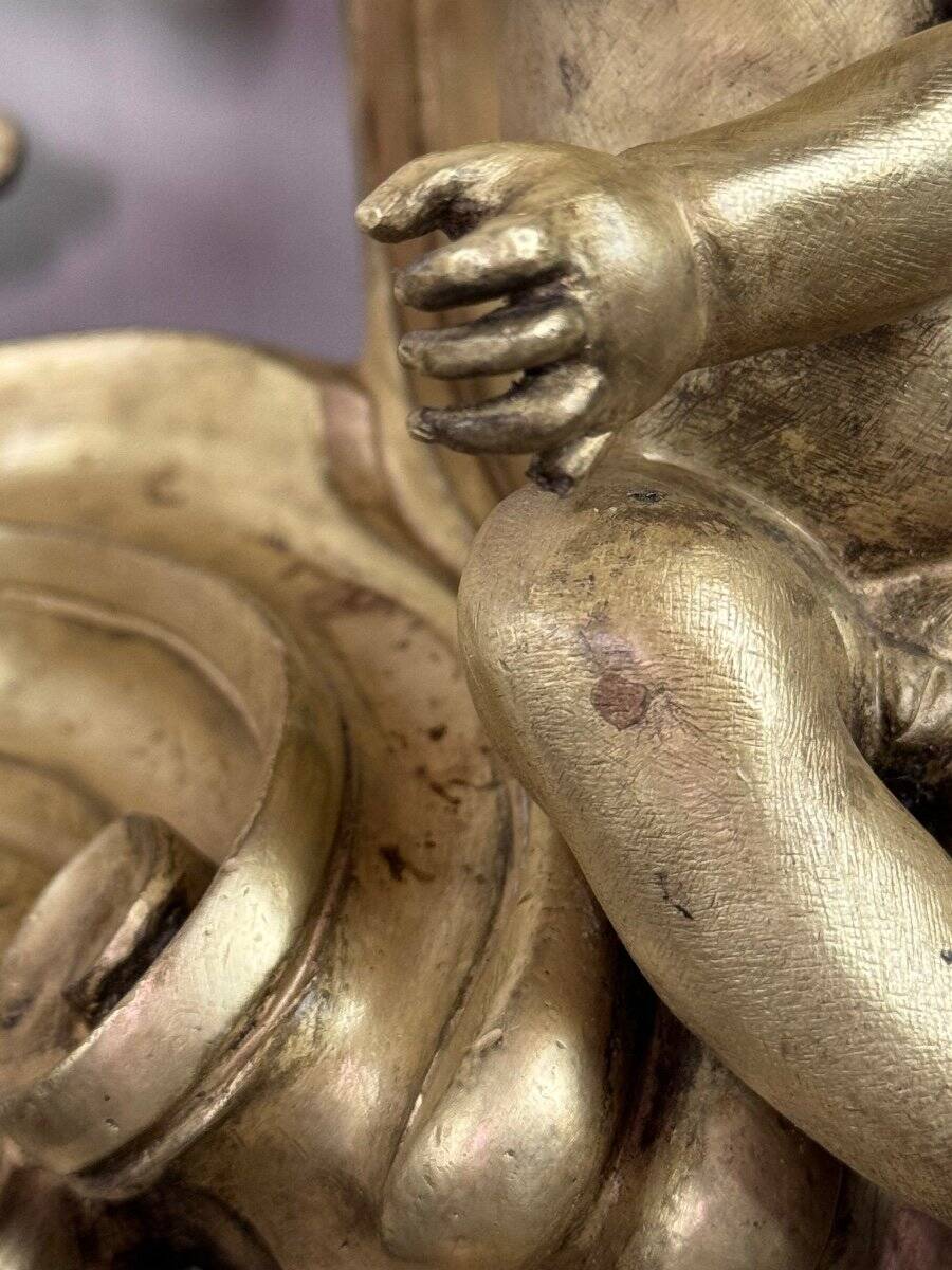 Paire de chenêts en bronze ciselé et doré d'après un modèle de Jacques Caffieri, Paris XIXème