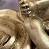Paire de chenêts en bronze ciselé et doré d'après un modèle de Jacques Caffieri, Paris XIXème