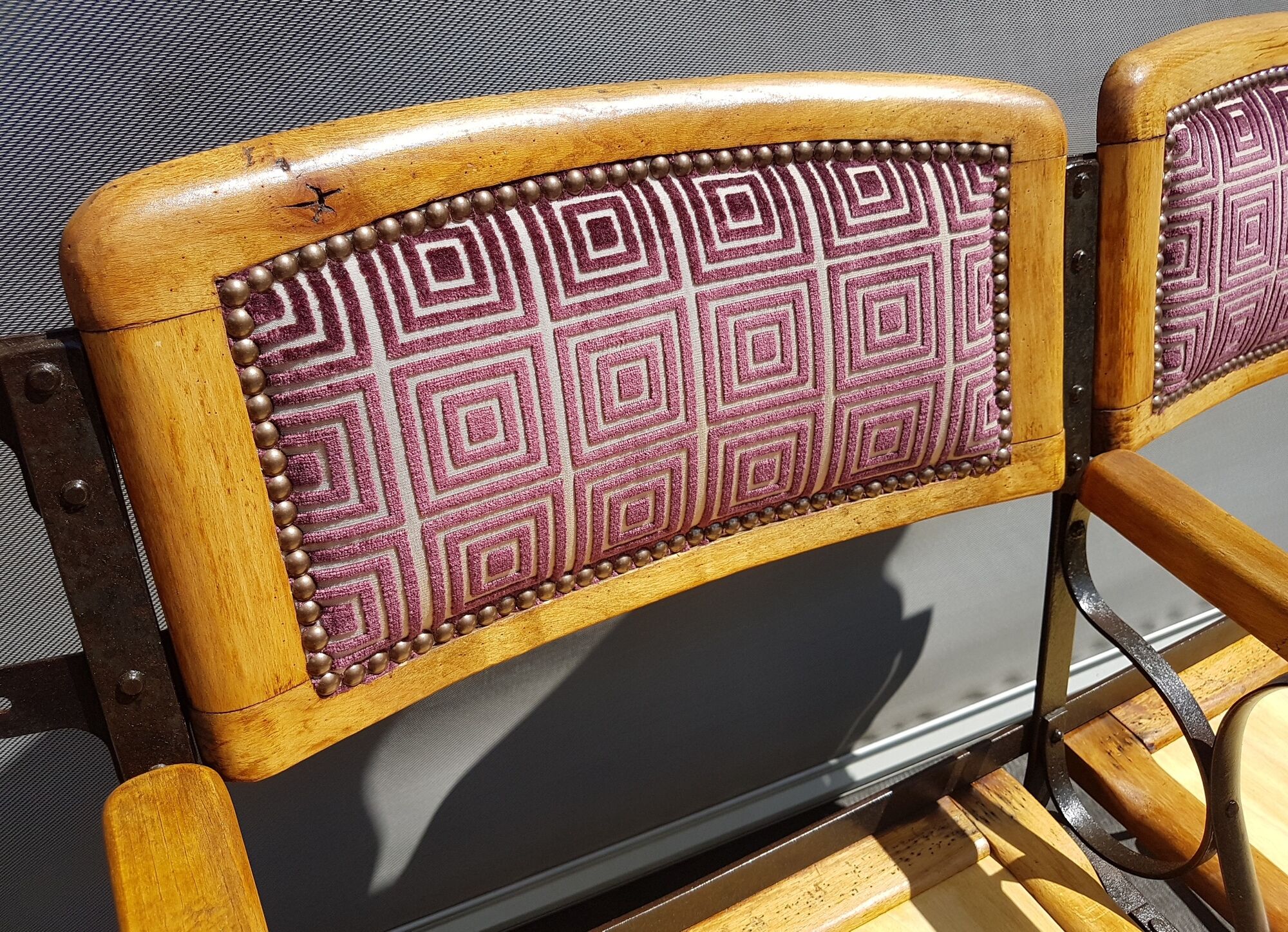 Cinema theatre seats paired with 1900 fabric Verel de Belval