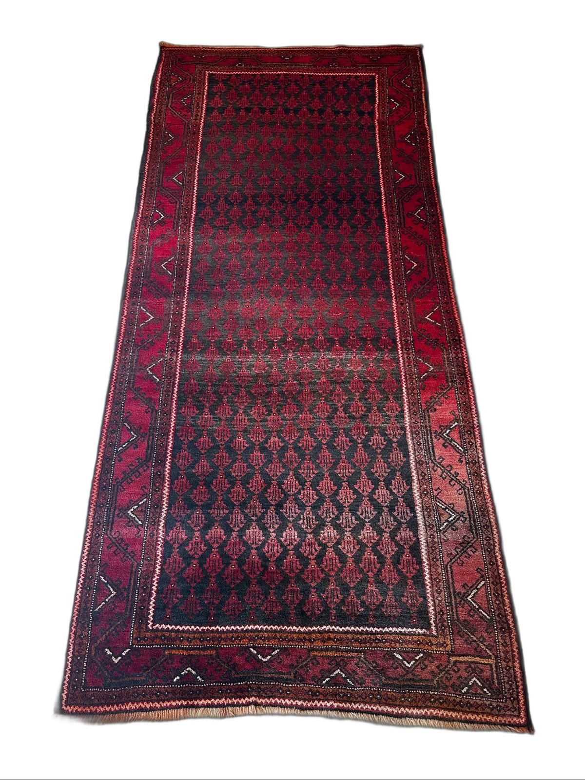 Handmade Afghan rug 260cm x 117cm