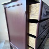 Louis XV style commode renovated - natural wood top and deep stain