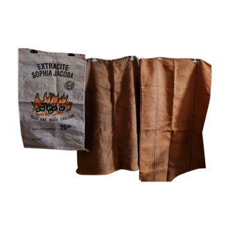 Lot de 3 sacs toile de jute et autre