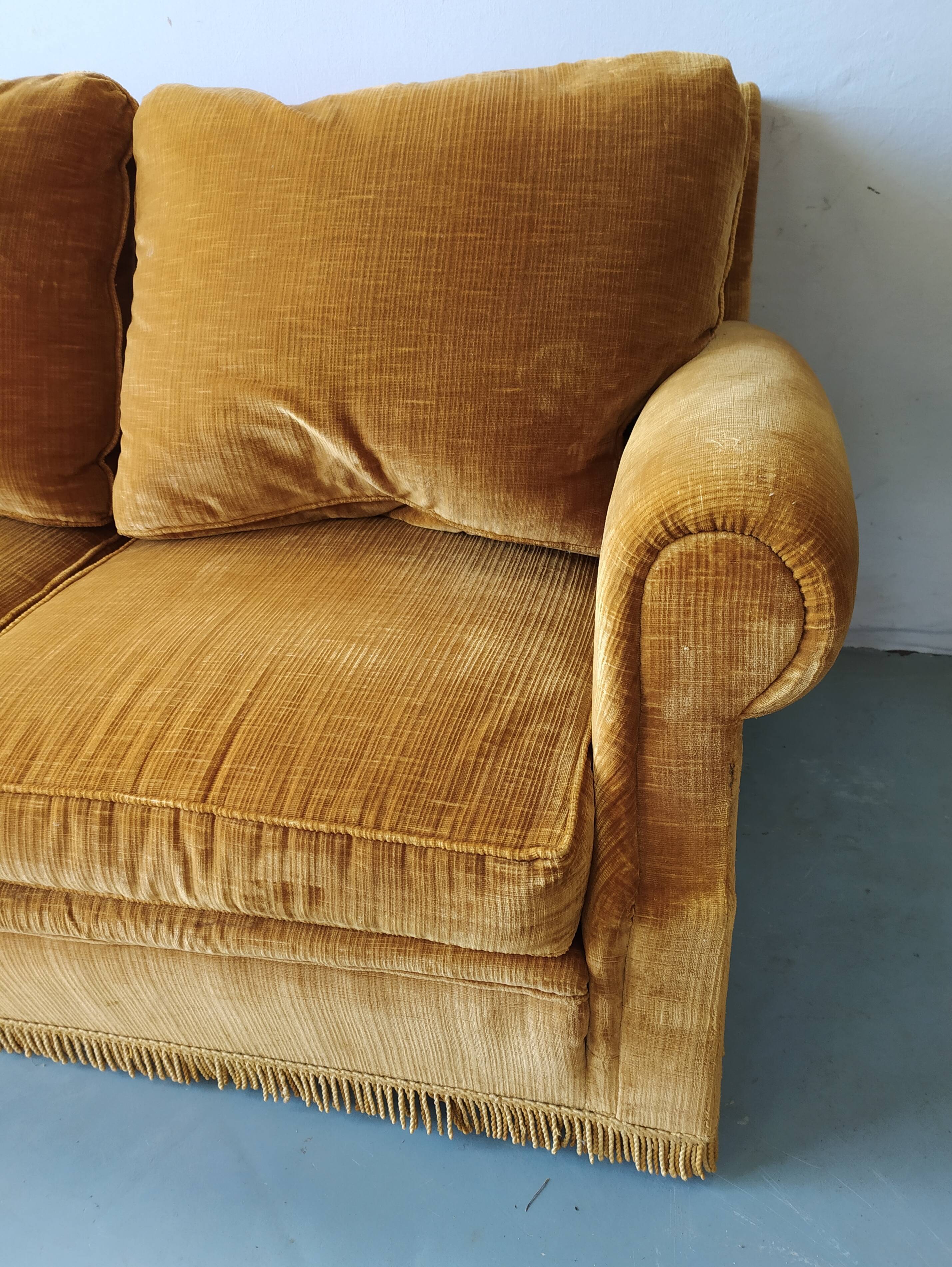 Vintage velvet sofa