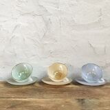 Service 6 coffee cups iridescent glass