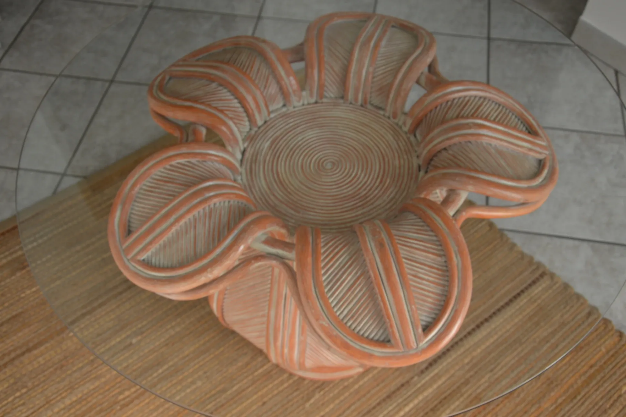 Bamboo rattan flower table Vivai Del Sud