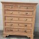 Ancienne grande commode en orme six tiroirs