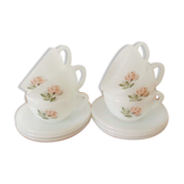 Arcopal pastel pink pattern coffee cups