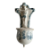 Ancien Bénitier en Faïence bleue et blanche Christ Croix