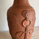 Terracotta lamp, 2 M fabric cable, jute lampshade