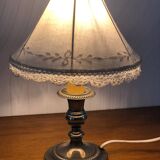 Vintage bedside lamp with chrome base