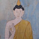 Peinture sur soie Bouddha, Thaïlande 19ème