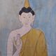 19th Century Silk Painting Buddha Thailand