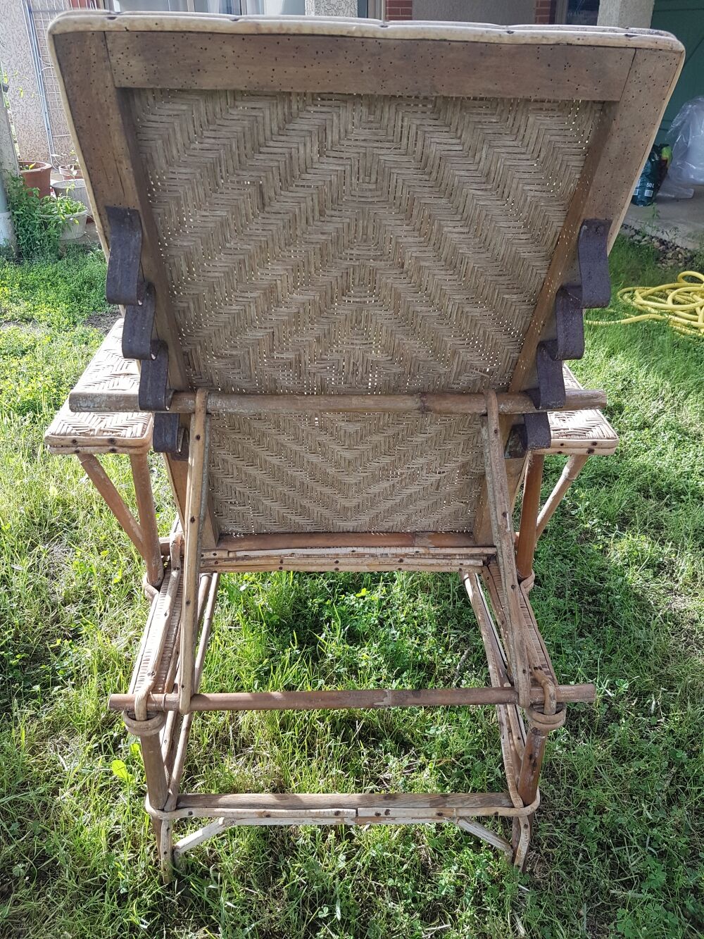 Old rattan deckchair