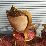 pair of gilded wooden ceremonial chairs