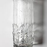 Mid-Century Textured Glass Vase: Fidenza Italian Leaf Pattern, 1970s