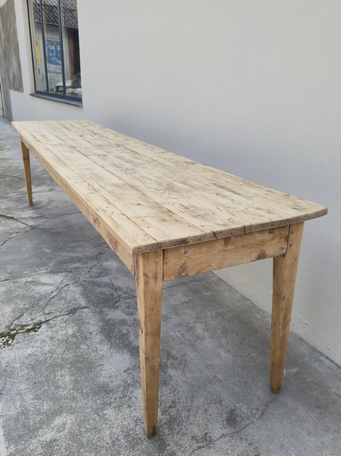 Rustic farmhouse table in fir, 1900