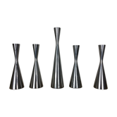 Set de 5 bougeoirs diabolo en fonte d'aluminium