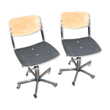 Lot de deux chaises de bureau à roulettes