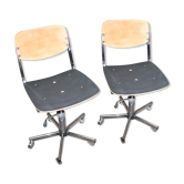 Lot de deux chaises de bureau à roulettes