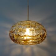 Murano glass pendant lamp by Doria Leuchten, oval amber glass pendant lamp