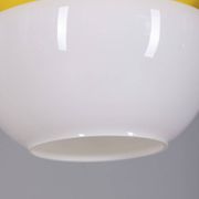 VINTAGE 1970S CHANDELIER IN WHITE AND YELLOW GLASS, ITALIAN DESIGN