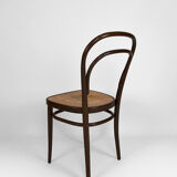 Set of 4 Thonet chairs in curved wood with decorated seats