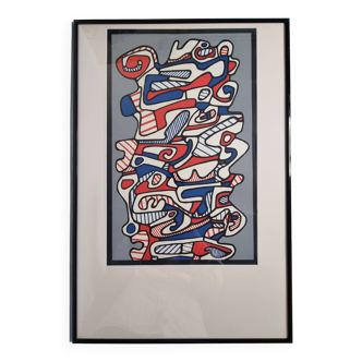 Sérigraphie d'après Jean Dubuffet, l'Hourloupe, 1967, 51 x 76 cm