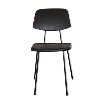 Chaise vinyle tubulure métal 1960