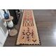 1970s Turkish Oushak Handmade Wool Cotton Orange Runner Rug 90x361