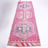 Pink Salmon Oriental Oushak Runner Rug, 96x318Cm