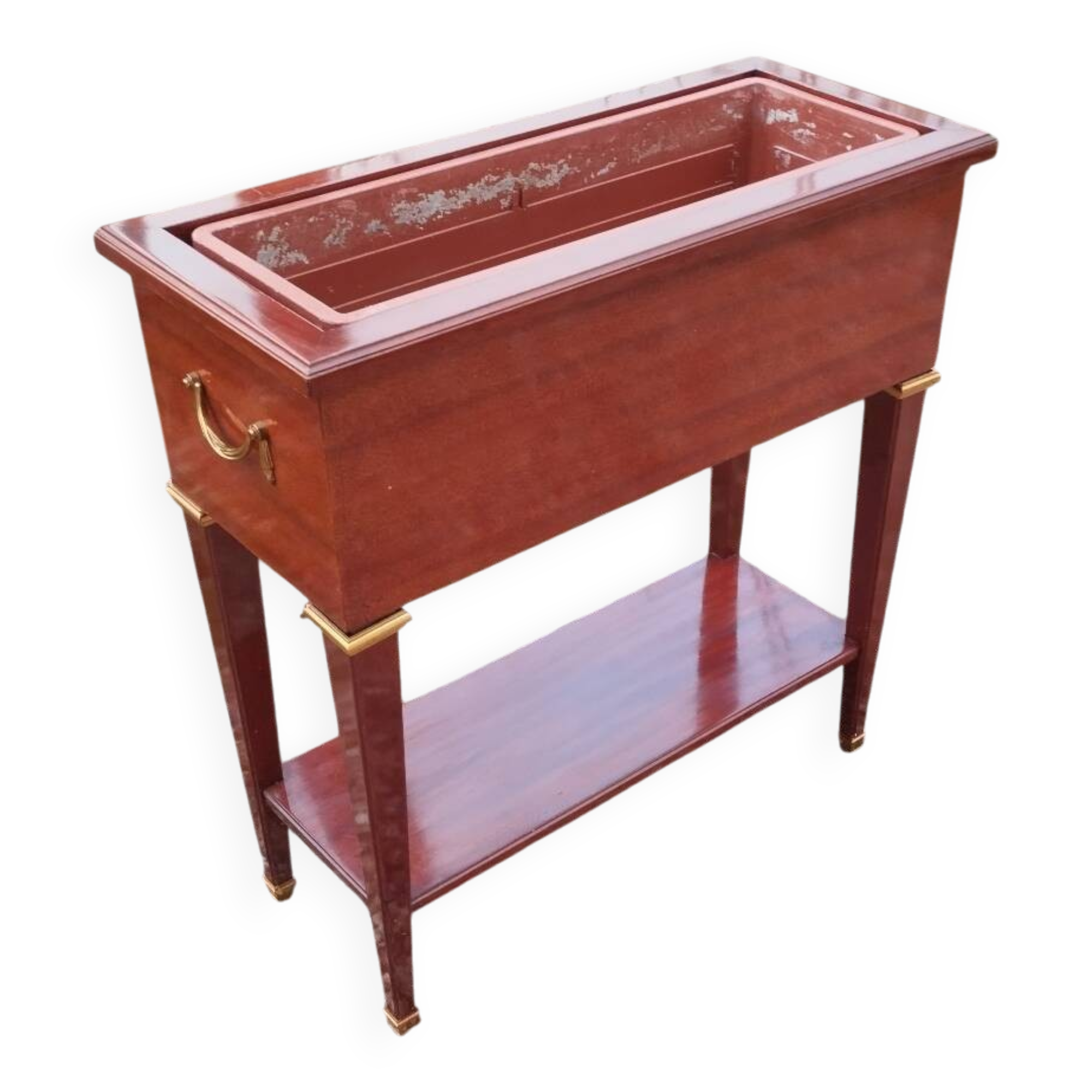 Meuble ancien jardinière en acajou style Louis XVI