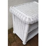 White rattan bedside