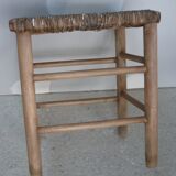 Wooden and straw workshop stool