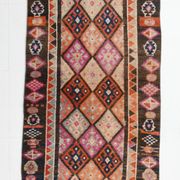 Brown & Pink Tribal Vintage Runner Rug, 83x294Cm
