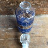 Old bottle bottle glass mold decoration blue sheet & gold + vintage cap