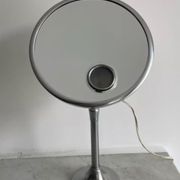 Vintage chrome Brot mirror, magnifying and illuminating, on adjustable stand, France 1960