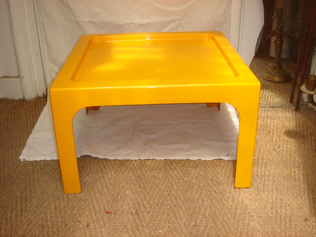 Circa 1970 orange resin coffee table