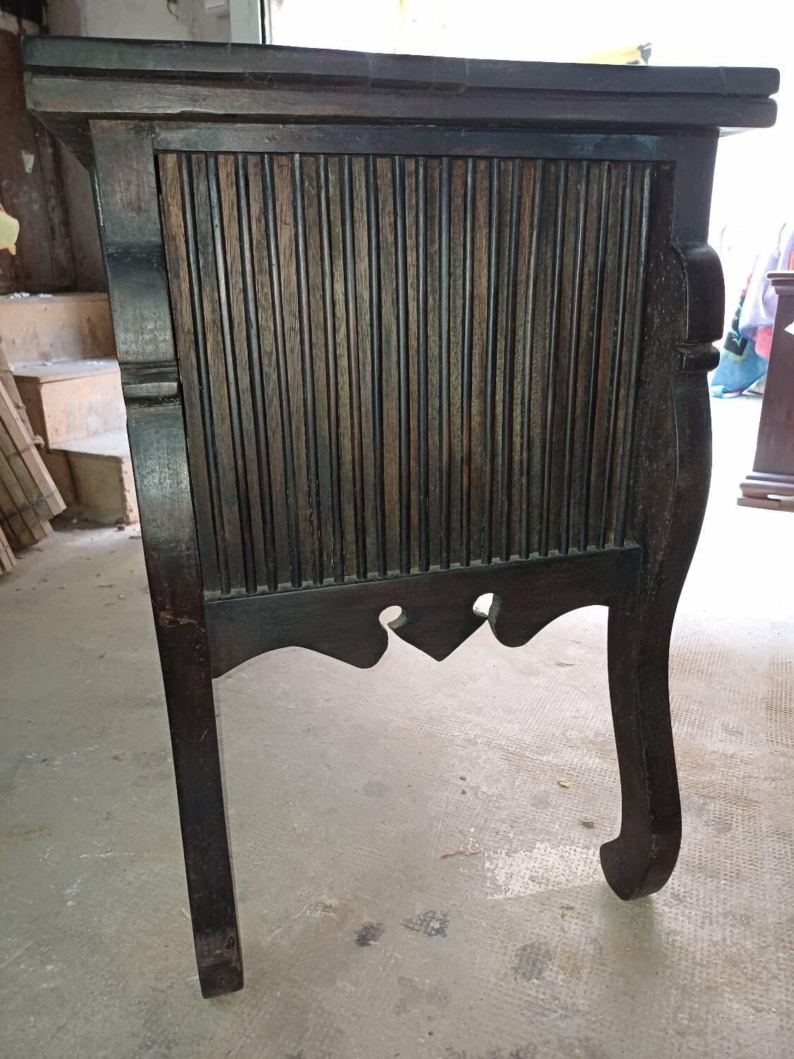 Six-drawer console table, African craftsmanship, Ivory Coast