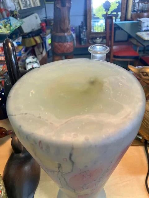 24cm vase, frosted pastel glass paste, 1950s.