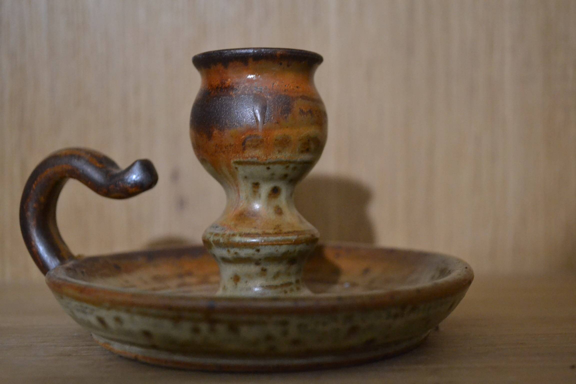 Stoneware candlestick
