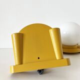 Pair of Tissot wall lights in wood and opaline globe, 1960