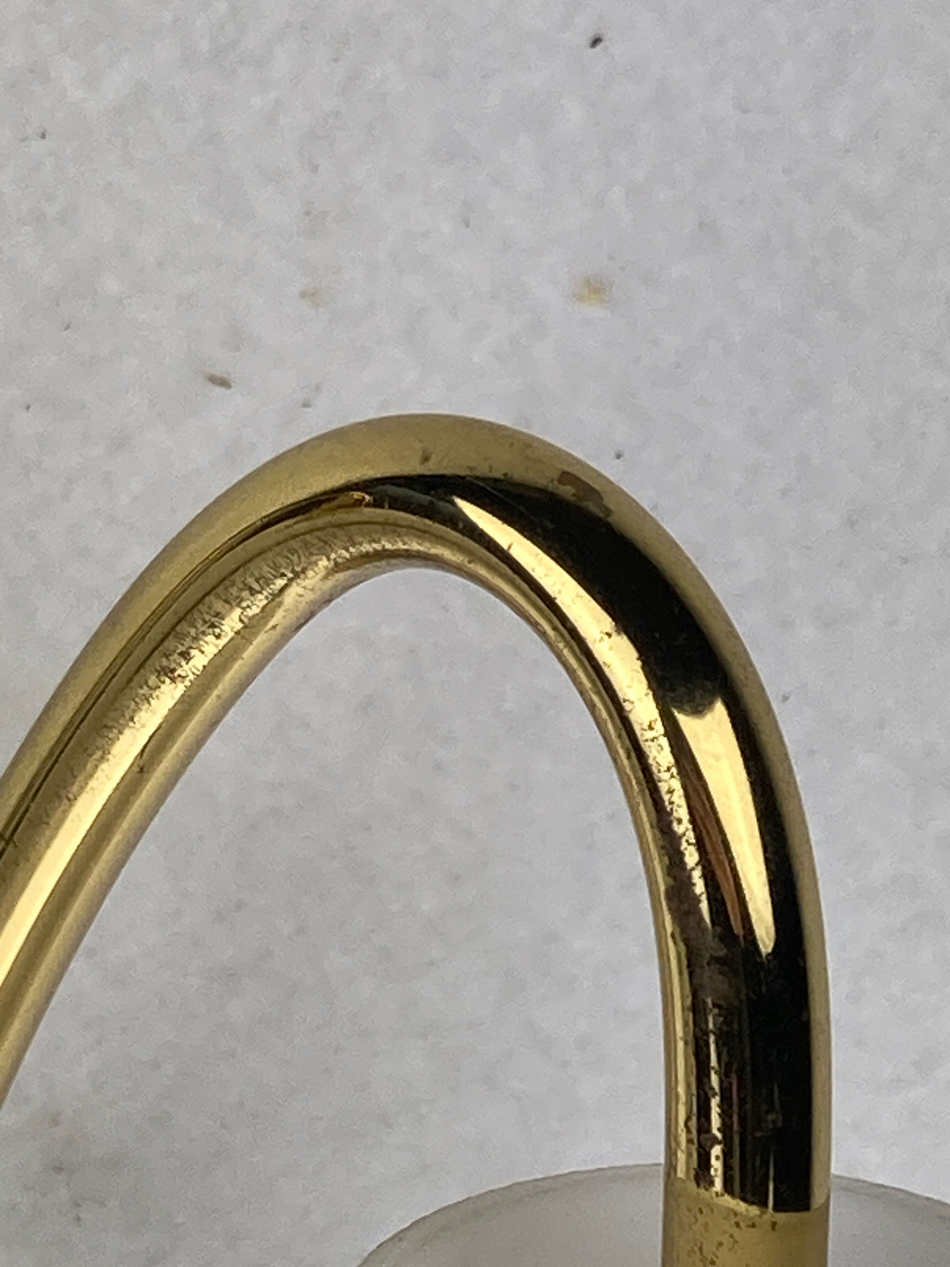 Pair brass and opaline wall sconces or bedside lamps, Austria 1950s