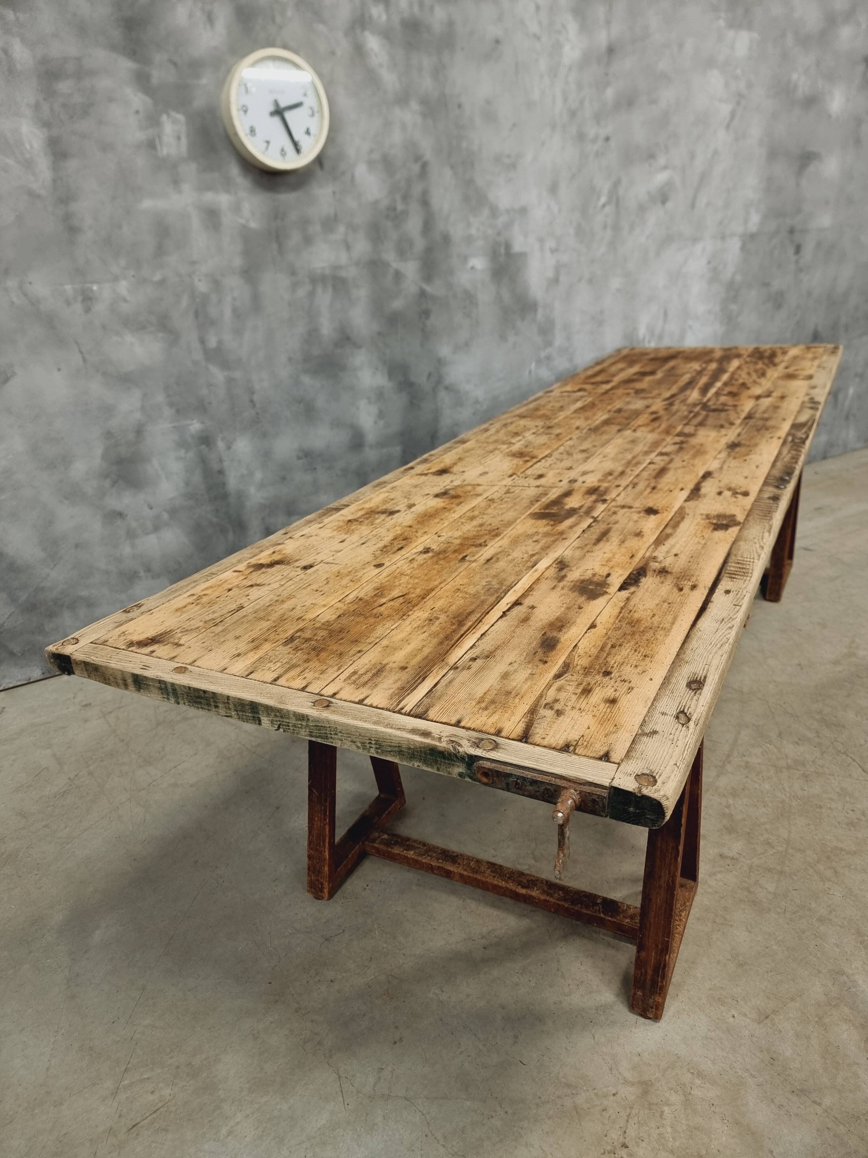 Antique trestle table XXL garden table 89 x 308 cm