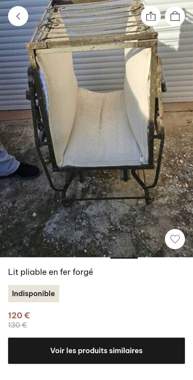 Folding wrought iron bed