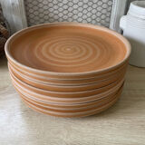 Set of 8 flat plates in Sarreguemines stoneware
