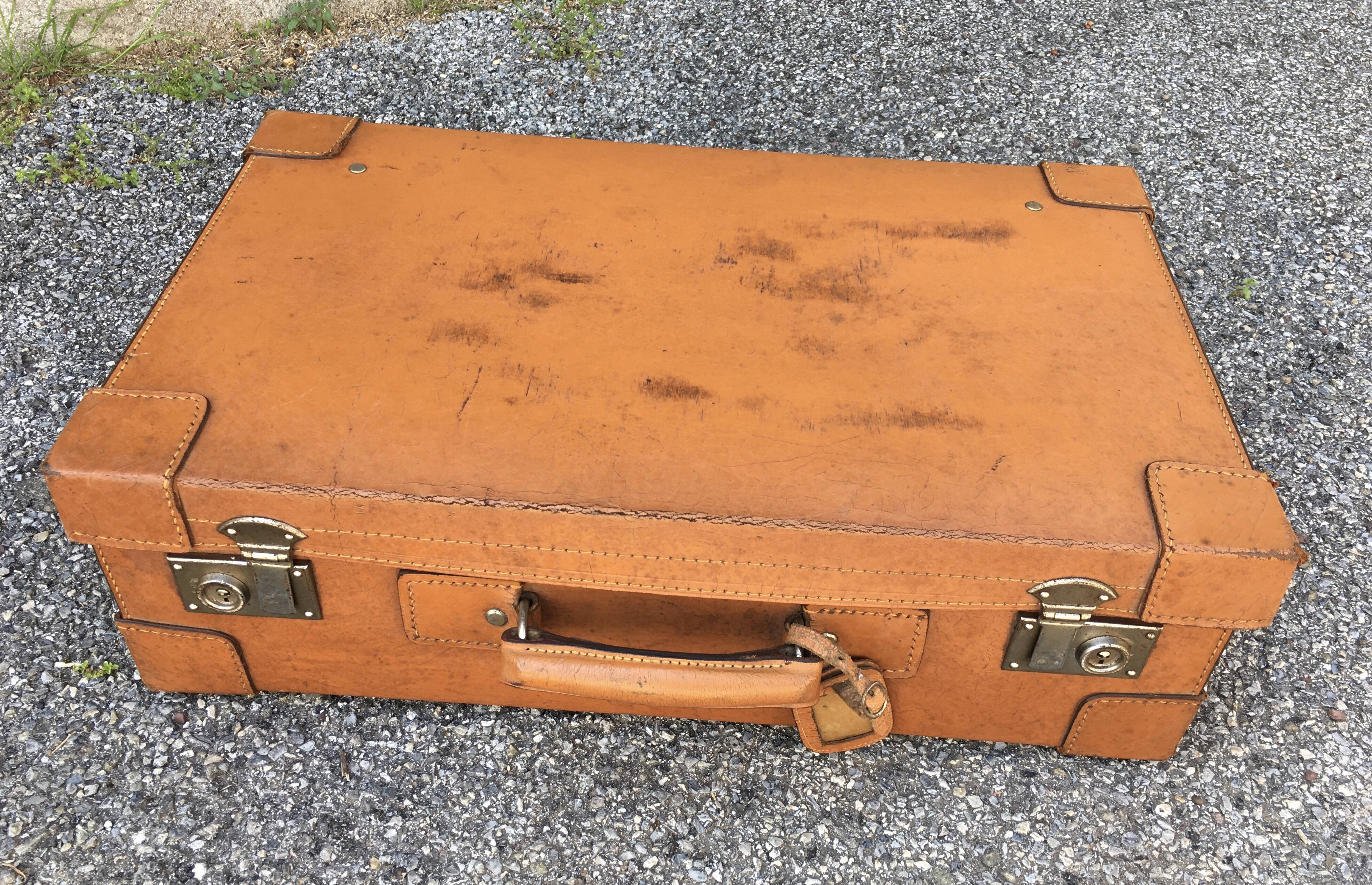 Leather suitcase